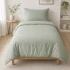 Lenjerie pat 1 persoana Cotton Box Plain Verde Sage din bumbac ranforce cu design uni elegant