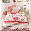 Lenjerie pat 1 persoana Hobby Home Bella Red poplin cu imprimeu romantic