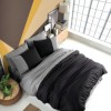 Lenjerie pat 1 persoana poplin percale, Hobby Home, Diamond Black, Anthracite