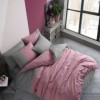 Lenjerie pat 1 persoana poplin percale, Hobby Home, Diamond Dusty Rose, Anthracite