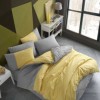 Lenjerie pat 1 persoana poplin percale, Hobby Home, Diamond Yellow, Anthracite