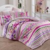 Lenjerie pat 3 piese, bumbac 100% ranforce,1 persoana,  Bahar Home, Carolin Lilac