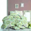 Lenjerie pat 3 piese, bumbac 100% ranforce,1 persoana,  Bahar Home, Ornament V1 Verde