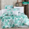 Lenjerie pat 3 piese, bumbac 100% ranforce,1 persoana,  Bahar Home, Palm Green