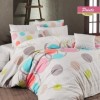 Lenjerie pat 3 piese, bumbac 100% ranforce,1 persoana,  Bahar Home, Points Pink