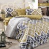 Lenjerie pat 3 piese, bumbac 100% ranforce,1 persoana,  Bahar Home, Riviera Yellow