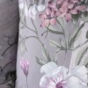 Lenjerie de pat First Choice Gracie Ash 6 piese bumbac 100% ranforce imprimeu floral roz lila pe fundal gri
