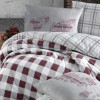 Lenjerie pat bumbac 100% ranforce, 6 piese, Story Home, Edmond Dark Red