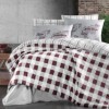 Lenjerie pat bumbac 100% ranforce, 6 piese, Story Home, Edmond Dark Red