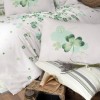 Lenjerie de pat Story Home Change Green din bumbac cu model de trifoi verde