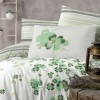 Lenjerie de pat Story Home Change Green din bumbac cu model de trifoi verde