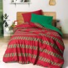 Lenjerie pat Craciun 1 persoana bumbac ranforce Holly Green