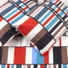 Lenjerie de pat cu elastic pentru saltea de 160x200 cm, design modern în dungi multicolore, bumbac 100% ranforce