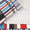 Lenjerie de pat cu elastic pentru saltea de 160x200 cm, design modern în dungi multicolore, bumbac 100% ranforce