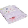 Lenjerie de pat model floral multicolor pe fundal lila, pat dublu, din bumbac 100% ranforce, Tac Adriel