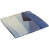 Lenjerie de pat din bumbac ranforce 100% cu model geometric abstract în nuanțe de albastru și gri, decorată cu accente de portocaliu și alb