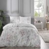Lenjerie de pat model floral pastel cu flori roz și galbene pe fundal alb, pat dublu, din bumbac 100% ranforce, Tac Gavin