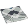 Lenjerie de pat din bumbac ranforce 100% cu model geometric în nuanțe de petrol și gri, decorată cu forme abstracte și detalii moderne