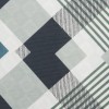 Lenjerie de pat din bumbac ranforce 100% cu model geometric în nuanțe de petrol și gri, decorată cu forme abstracte și detalii moderne