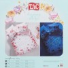 Lenjerie de pat cu elastic, model floral roz și roșu pe fundal alb, pat dublu, din bumbac 100% ranforce, Tac Shiny