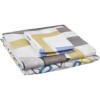 Lenjerie de pat cu elastic pentru saltea de 160x200 cm, design abstract verde, mov, galben și gri, bumbac 100% ranforce