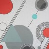 Lenjerie de pat cu elastic pentru saltea de 160x200 cm, design geometric modern în nuanțe de gri, negru și roșu, bumbac 100% ranforce