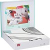 Lenjerie de pat cu elastic pentru saltea de 160x200 cm, design geometric modern în nuanțe de gri, negru și roșu, bumbac 100% ranforce