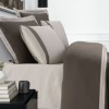 Lenjerie pat de lux Alara Maro Iron La Romano, bumbac satinat 300TC, cu broderie si contrast crem