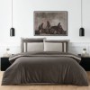 Lenjerie pat de lux Alara Maro Iron La Romano, bumbac satinat 300TC, cu broderie si contrast crem