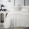 Lenjerie de pat alba CottonBox Galant 200x220 cm din bumbac satinat cu broderie eleganta