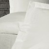 Lenjerie pat dublu bumbac satinat 100%, CottonBox Luxe Ecru cu broderie eleganta