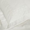 Lenjerie pat dublu bumbac satinat 100%, CottonBox Luxe Ecru cu broderie eleganta