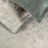 Lenjerie pat satin jacquard 300TC La Romano Edesa Bej set 6 piese floral bej verde