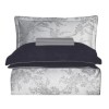 Lenjerie pat satin jacquard 300TC La Romano Merida Gri set 6 piese floral gri bleumarin