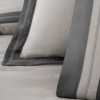 Lenjerie de pat de lux Alara Ash gri, bumbac satinat 300TC, cu broderie, La Romano