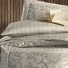 Lenjerie de pat La Romano Dema Bej bumbac satinat 300 TC model floral clasic cu arabescuri bej crem