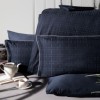 Lenjerie de pat La Romano Rodel Navy bumbac satinat 300 TC model geometric ton pe ton bleumarin