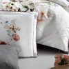 Lenjerie de pat premium satin La Romano Floral gri cu imprimeu floral elegant si accente gri