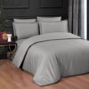 Lenjerie de pat premium satin La Romano First Choice Lucca Gri cu bordura neagra eleganta