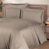 Lenjerie de pat premium satin La Romano First Choice Maro deschis cu bordura fina eleganta