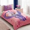 Lenjerie de pat Disney Sofia și Minimus, imprimeu colorat roz violet, 3 piese, bumbac, cearceaf elastic, fata perna, cearceaf pilota
