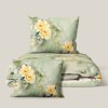lenjerie pat dublu 3D bumbac 100% ranforce Dream floral verde salvie imprimeu digital