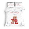 Lenjerie de pat dublu 3D Crăciun cu reni și elemente decorative, bumbac 100% ranforce