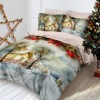 Lenjerie de pat dublu 3D de Crăciun bumbac 100% ranforce cu peisaje de iarnă și decorațiuni - Cotton Club Vista
