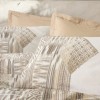Lenjerie pat dublu Amara cu model geometric caramel bej si maro