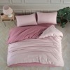 Lenjerie pat dublu bumbac 100% ranforce, 6 piese, Nazenin Home, Rose