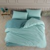 Lenjerie pat dublu bumbac 100% ranforce, 6 piese, Nazenin Home, Verde Menta