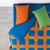 lenjerie pat dublu bumbac ranforce Cozy Home Venus, culori vibrante portocaliu-albastru-verde