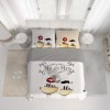 Lenjerie de pat dublu bumbac 100% ranforce alb și gri cu imprimeuri de pahare de vin și buze roșii - Club Cotton Missi
