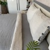 Lenjerie de pat dublu din bumbac 100% ranforce model Club Cotton Pure Antracit cu design simplu în nuanțe de antracit și alb